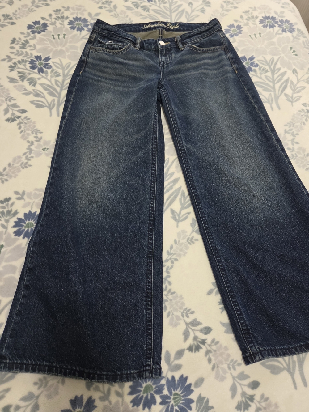 American Eagle Outfitters Navy Wide Leg Jeans